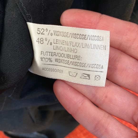 Louis Feraud Black Linen Blazer Jacket Gold Buttons - Picture 8 of 9